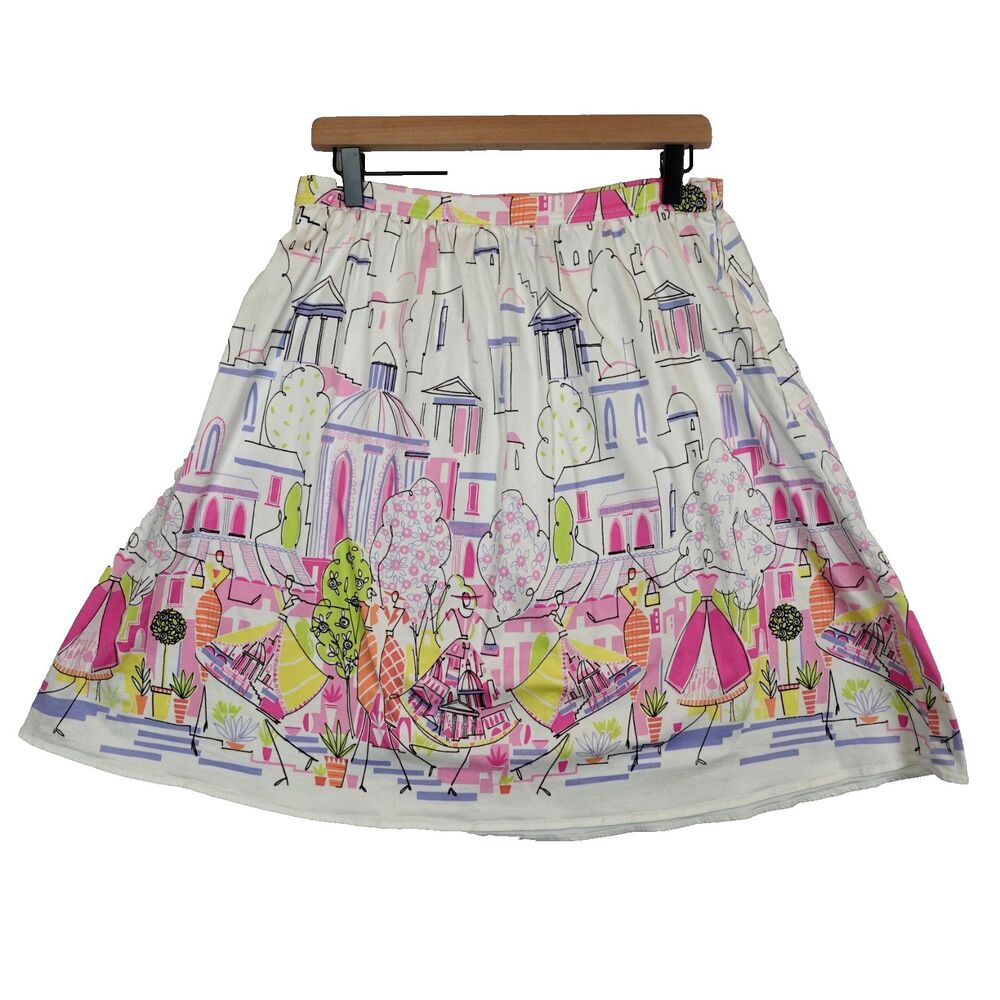 G Essentials Skirt Womens Size 10 City/Fashion Print Preppy Coquette Feminine